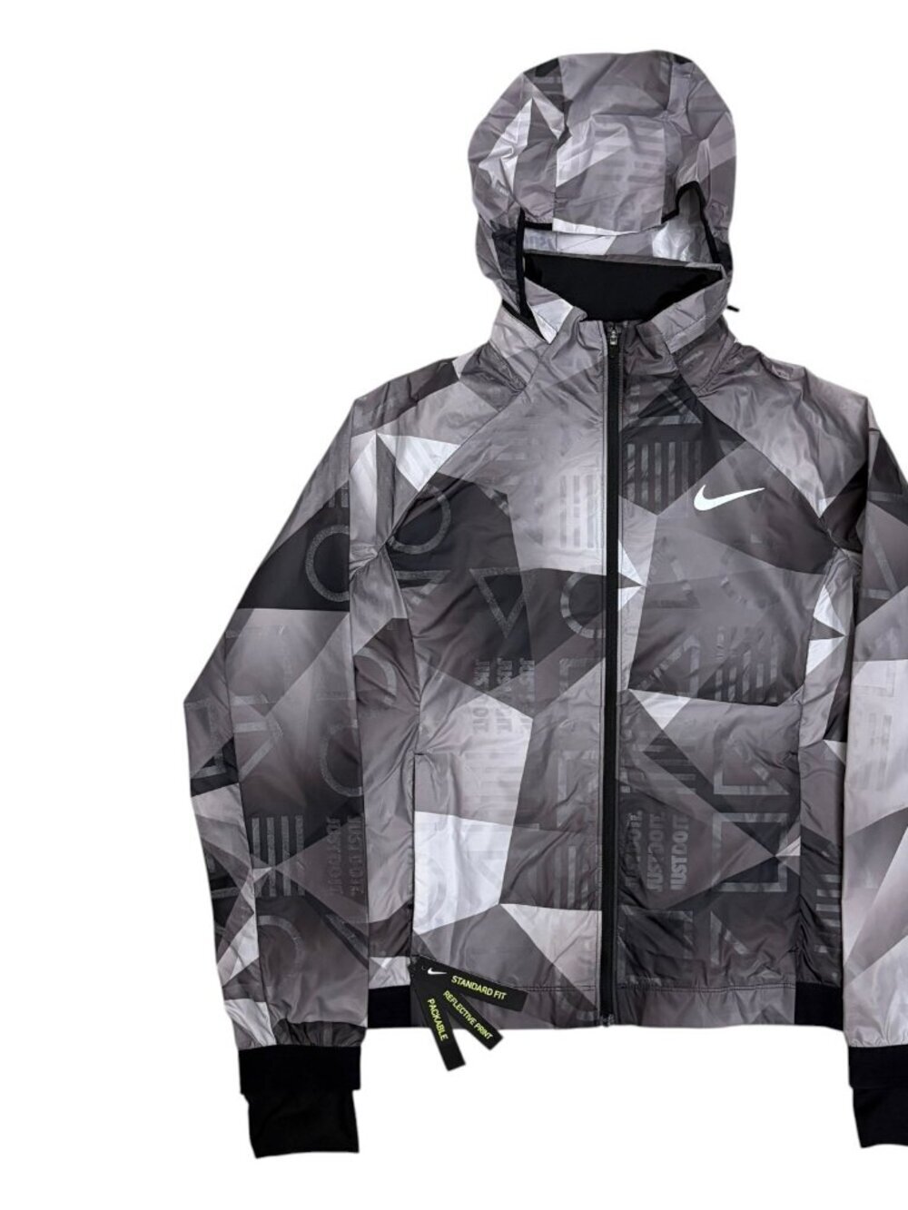 Nike Running Jacket Activewear Lightweight Packable Cropped Hood Womens XS